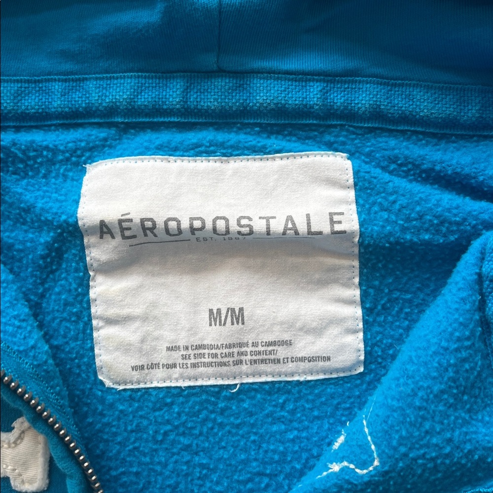 💙Y2K AEROPOSTALE FULL ZIP HOODIE-BRIGHT BLUE-M💙 - Picture 6 of 7